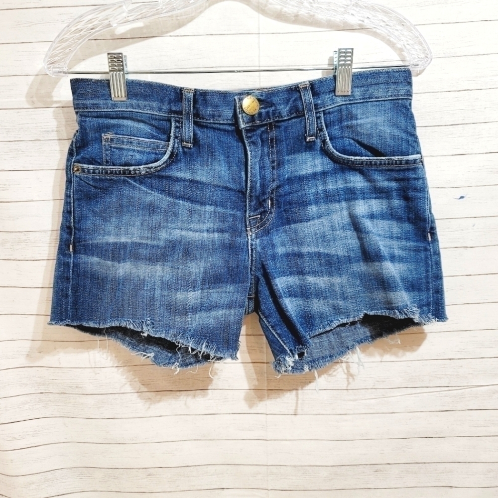 CURRENT/ELLIOTT THE BOYFRIEND SHORT IN LOVED MEDIUM WASH, SZ 24/0